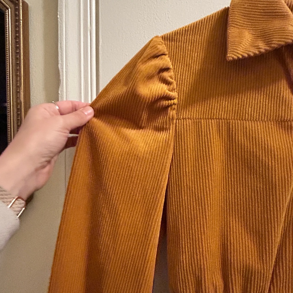 Women's Corduroy Zipper Dress - Picture 6 of 6